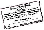 The author's Hamburger Fan Club member card