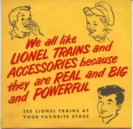 Lionel trains sound effects record: Folder Back